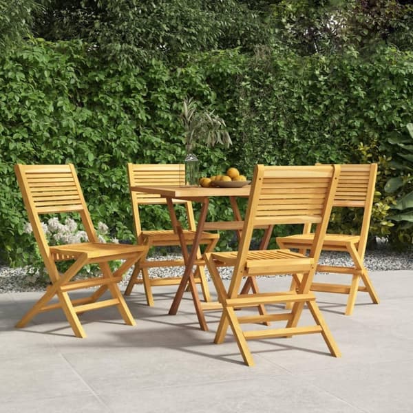 vidaXL Hopfällbara trädgårdsstolar 4 st 47x62x90 cm massiv teak