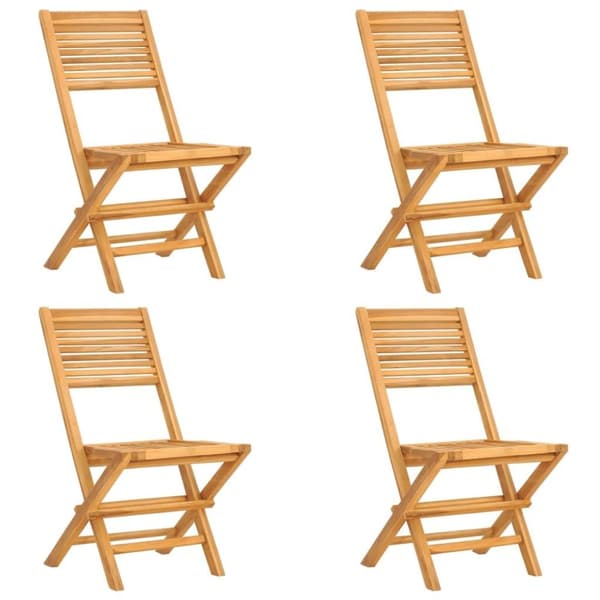 vidaXL Hopfällbara trädgårdsstolar 4 st 47x62x90 cm massiv teak