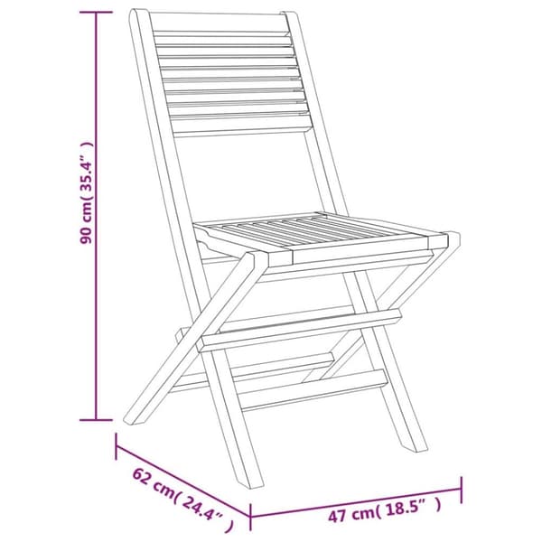 vidaXL Hopfällbara trädgårdsstolar 6 st 47x62x90 cm massiv teak