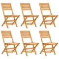 Miniatyrbild 1 av 5: vidaXL Hopfällbara trädgårdsstolar 6 st 47x62x90 cm massiv teak