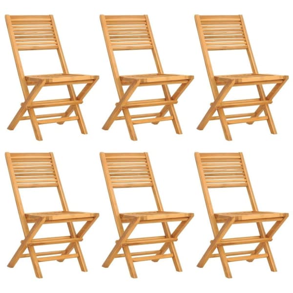 vidaXL Hopfällbara trädgårdsstolar 6 st 47x62x90 cm massiv teak