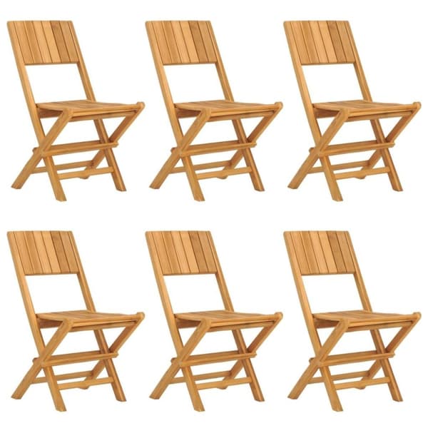 vidaXL havestole 6 stk. 47x61x90 cm foldbare massivt teaktræ