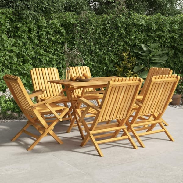 vidaXL havestole 6 stk. 61x67x90 cm foldbare massivt teaktræ
