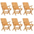 Miniatyrbillede 1 af 5: vidaXL havestole 6 stk. 61x67x90 cm foldbare massivt teaktræ