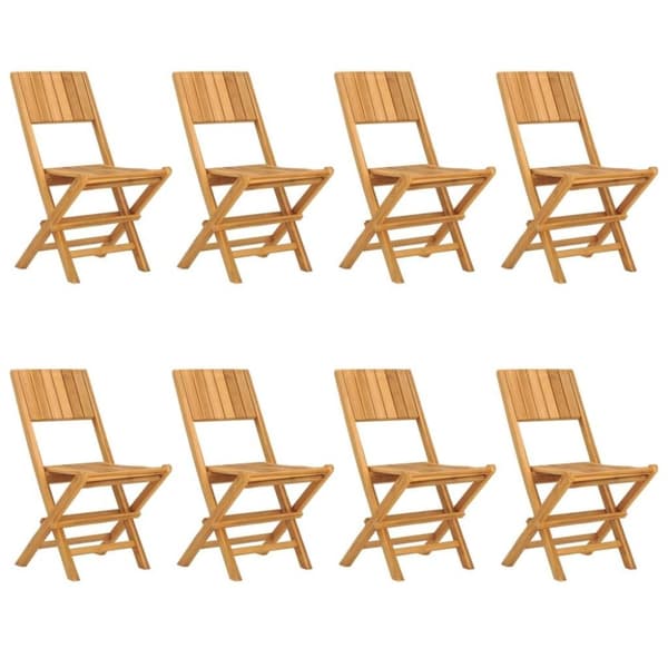 vidaXL havestole 8 stk. 47x61x90 cm foldbare massivt teaktræ