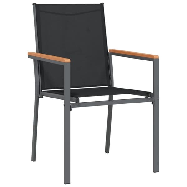 vidaXL Hagestoler 4 stk svart 55x61,5x90 cm textilene og stål