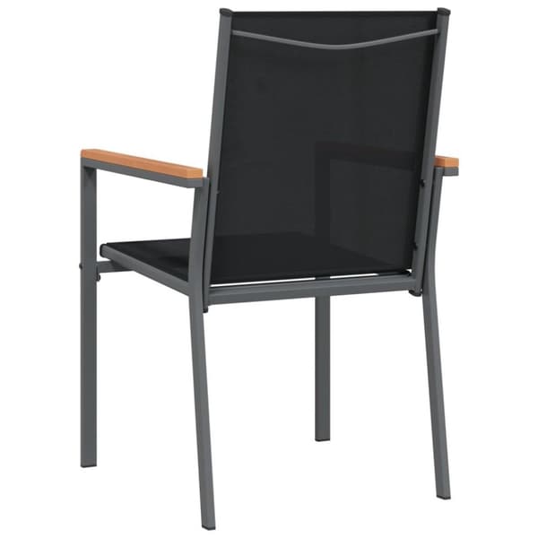 vidaXL Hagestoler 4 stk svart 55x61,5x90 cm textilene og stål