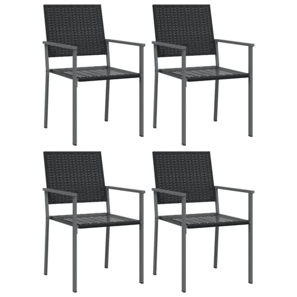 vidaXL havestole 4 stk. 54x62,5x89 cm polyrattan sort