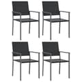 Miniatyrbillede 1 af 8: vidaXL havestole 4 stk. 54x62,5x89 cm polyrattan sort