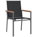 Miniatyrbillede 3 af 8: vidaXL havestole 6 stk. 55x61,5x90 cm textilene og stål sort