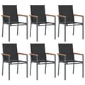 Miniatyrbillede 1 af 8: vidaXL havestole 6 stk. 55x61,5x90 cm textilene og stål sort