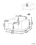 Pikkukuva 3 / 11: Nojatuoli harmaa polyesterikangas 105 x 67 x 84 cm metallijalat ulkokäyttöön 2 kpl moderni tyyli