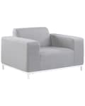 Pikkukuva 5 / 11: Nojatuoli harmaa polyesterikangas 105 x 67 x 84 cm metallijalat ulkokäyttöön 2 kpl moderni tyyli