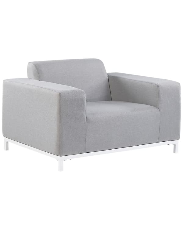 Nojatuoli harmaa polyesterikangas 105 x 67 x 84 cm metallijalat ulkokäyttöön 2 kpl moderni tyyli