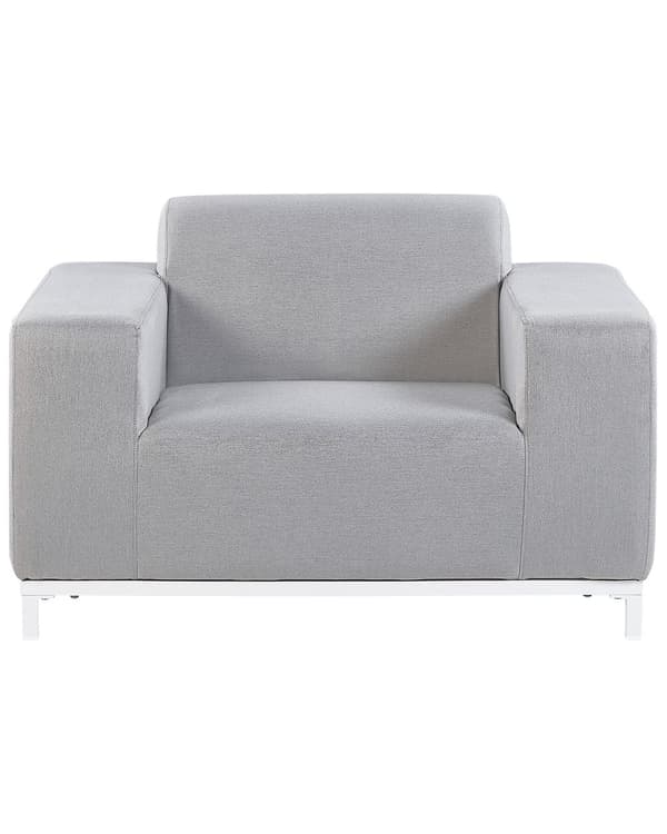 Nojatuoli harmaa polyesterikangas 105 x 67 x 84 cm metallijalat ulkokäyttöön 2 kpl moderni tyyli