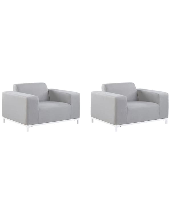 Nojatuoli harmaa polyesterikangas 105 x 67 x 84 cm metallijalat ulkokäyttöön 2 kpl moderni tyyli