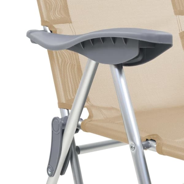 vidaXL foldbare campingstole med fodstøtter 2 stk. textilene creme