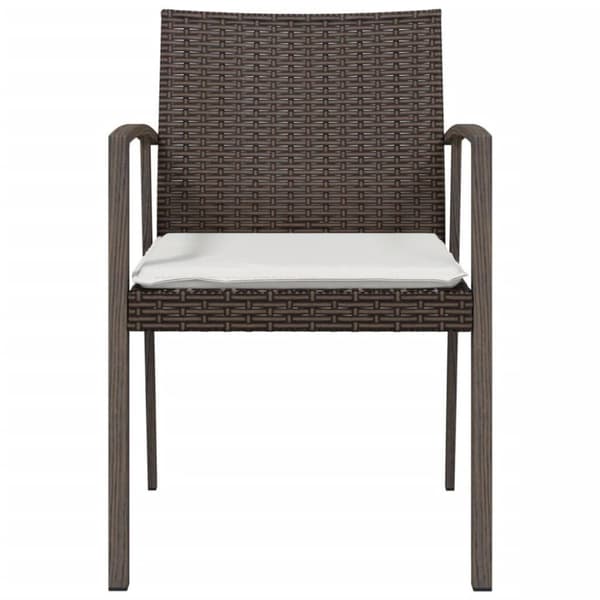 vidaXL Trädgårdsstolar 2 st med dynor brun 56,5x57x83 cm konstrotting