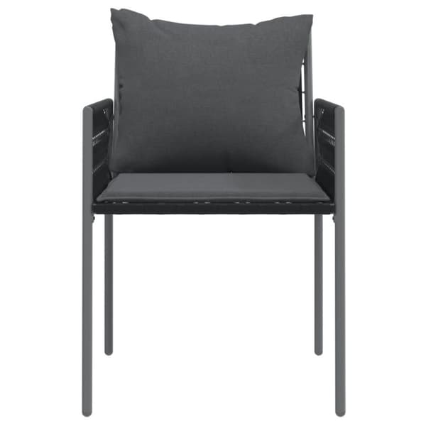 vidaXL Trädgårdsstolar 2 st med dynor svart 54x61x83 cm konstrotting