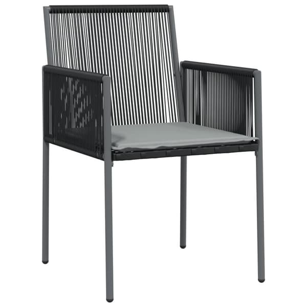 vidaXL havestole med hynder 2 stk. 54x60,5x83,5 cm polyrattan sort