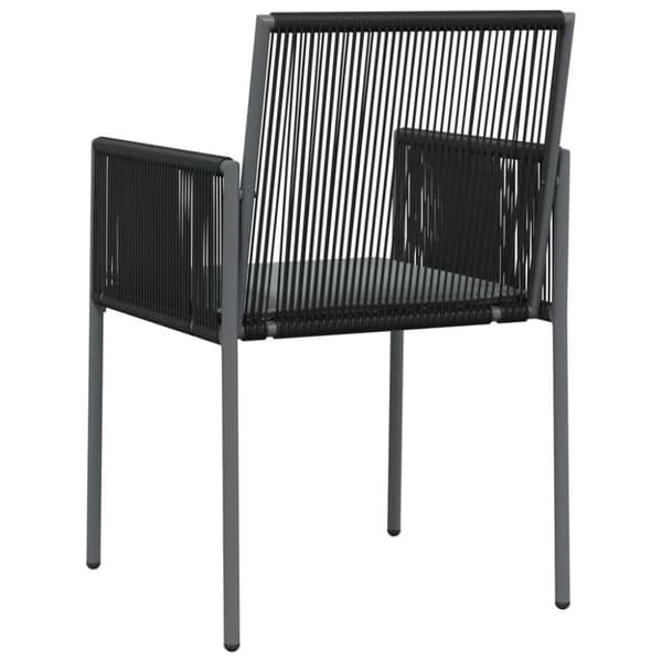 vidaXL havestole med hynder 2 stk. 54x60,5x83,5 cm polyrattan sort