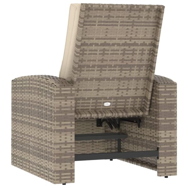 vidaXL positionsstol med hynder polyrattan lysebrun