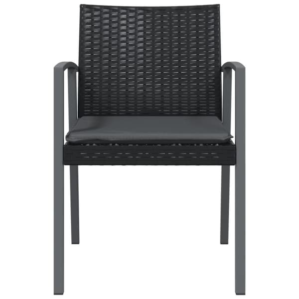 vidaXL havestole med hynder 2 stk. 56,5x57x83 cm polyrattan sort