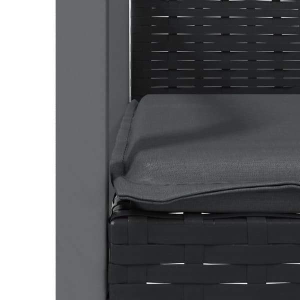 vidaXL havestole med hynder 2 stk. 56,5x57x83 cm polyrattan sort