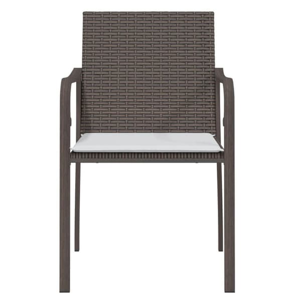 vidaXL havestole med hynder 2 stk. 56x59x84 cm polyrattan brun