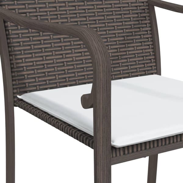 vidaXL havestole med hynder 2 stk. 56x59x84 cm polyrattan brun