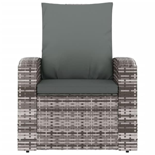 vidaXL positionsstol med hynder polyrattan grå