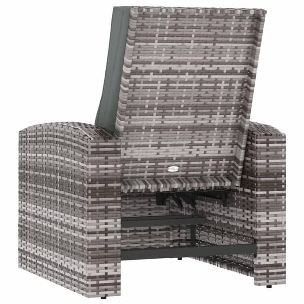 vidaXL positionsstol med hynder polyrattan grå