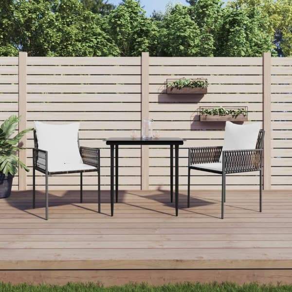 vidaXL havestole med hynder 2 stk. 46x61x83 cm polyrattan brun