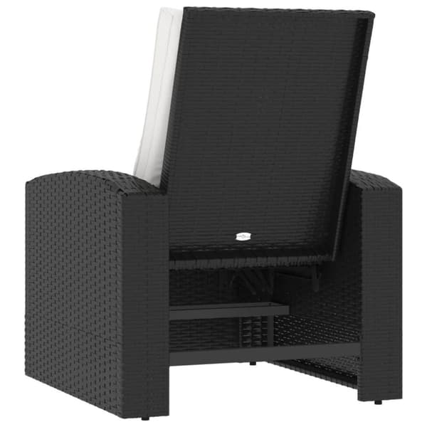 vidaXL positionsstol med hynder polyrattan sort