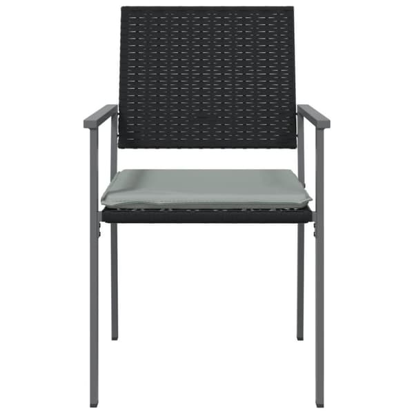 vidaXL Trädgårdsstolar 2 st med dynor svart 54x62,5x89 cm konstrotting