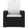 Miniatyrbild 3 av 10: vidaXL Reclinerstol för trädgården med dynor svart konstrotting