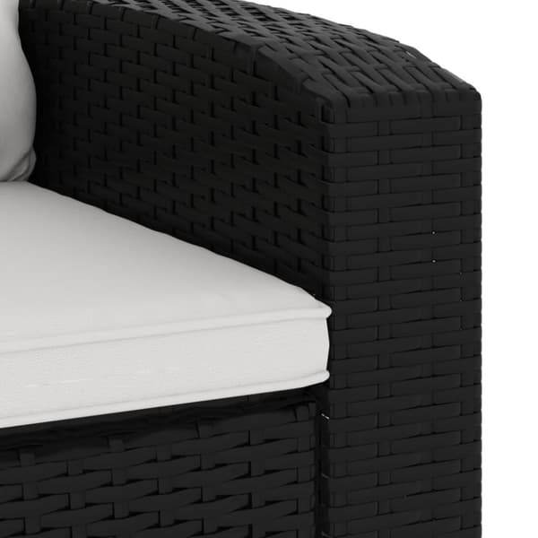 vidaXL Reclinerstol för trädgården med dynor svart konstrotting