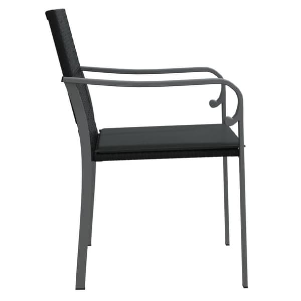 vidaXL Trädgårdsstolar 6 st med dynor svart 56x59x84 cm konstrotting