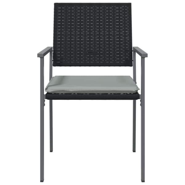 vidaXL Trädgårdsstolar 6 st med dynor svart 54x62,5x89 cm konstrotting