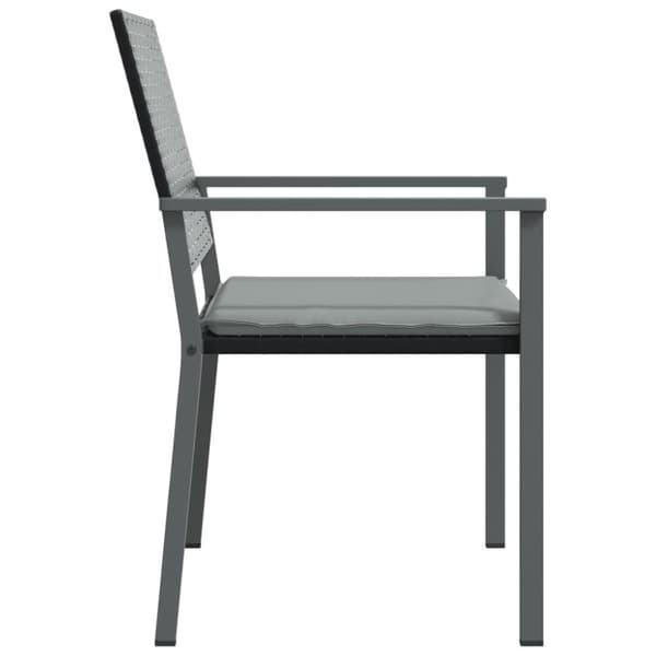 vidaXL Trädgårdsstolar 6 st med dynor svart 54x62,5x89 cm konstrotting