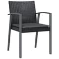 Miniatyrbillede 3 af 9: vidaXL havestole med hynder 6 stk. 56,5x57x83 cm polyrattan sort