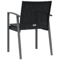 Miniatyrbillede 6 af 9: vidaXL havestole med hynder 6 stk. 56,5x57x83 cm polyrattan sort