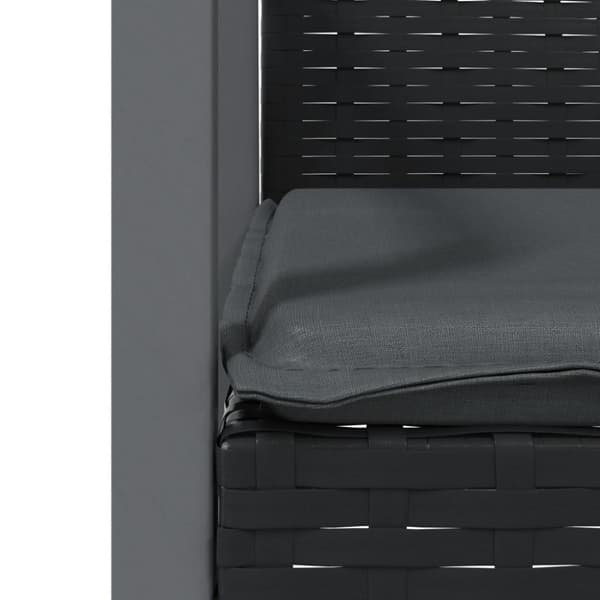 vidaXL havestole med hynder 6 stk. 56,5x57x83 cm polyrattan sort
