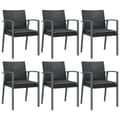 Miniatyrbillede 1 af 9: vidaXL havestole med hynder 6 stk. 56,5x57x83 cm polyrattan sort