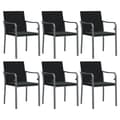 Miniatyrbillede 1 af 9: vidaXL havestole med hynder 6 stk. 56x59x84 cm polyrattan sort