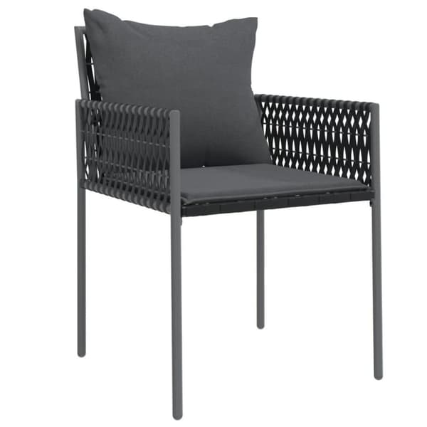 vidaXL havestole med hynder 6 stk. 54x61x83 cm polyrattan sort