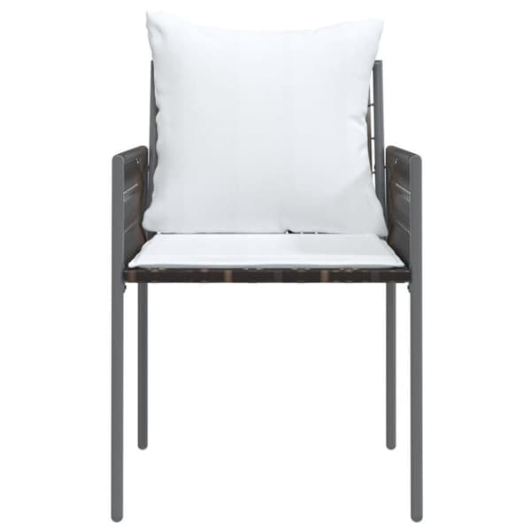 vidaXL havestole med hynder 6 stk. 54x61x83 cm polyrattan brun