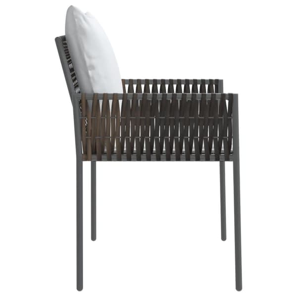 vidaXL havestole med hynder 6 stk. 54x61x83 cm polyrattan brun