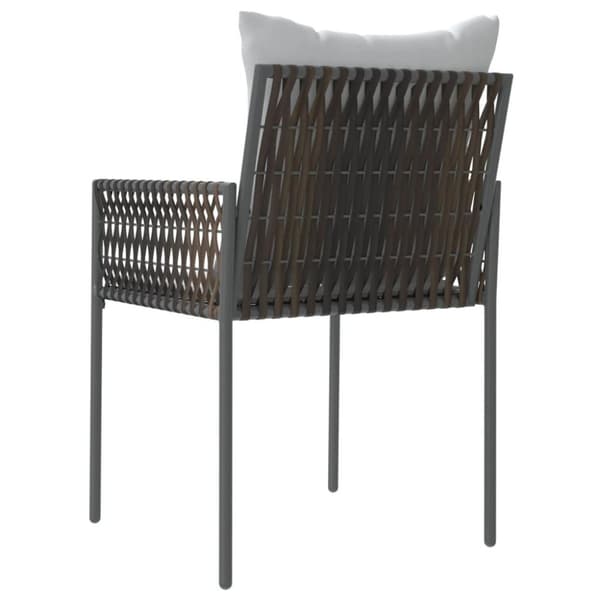 vidaXL havestole med hynder 6 stk. 54x61x83 cm polyrattan brun