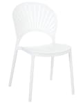 Miniatyrbild 5 av 10: Set om 4 Matstolar Plast Vit Inomhus Utomhus Trädgård Stapelbara Minimalistisk Stil